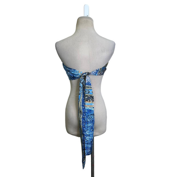 Blue Bandana strapless top size small-medium - Picture 2 of 9